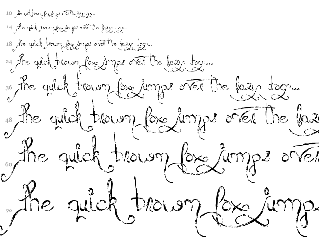 MTF Queen Of Sketchyland font waterfall